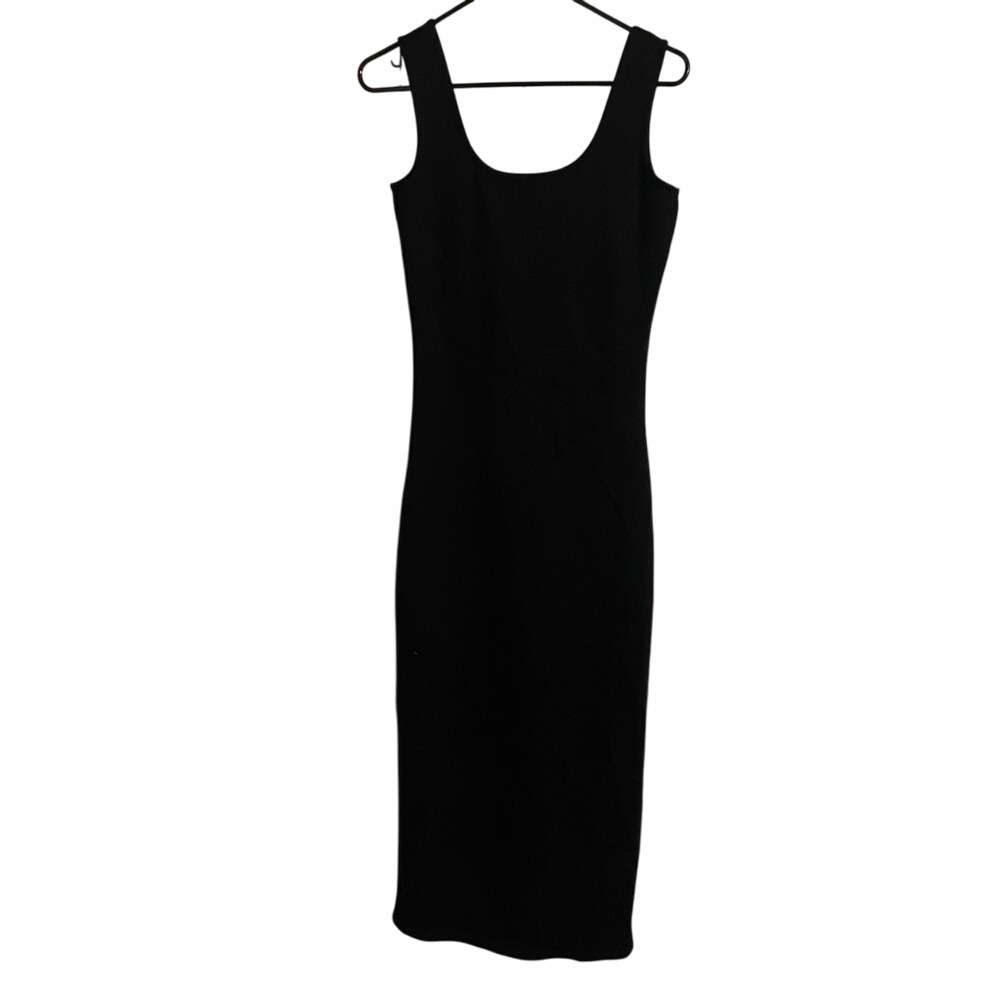 NWT HUDSON Black‎ Sleeveless Scoop Neck Midi Sheath Dress Size XS Party Classic